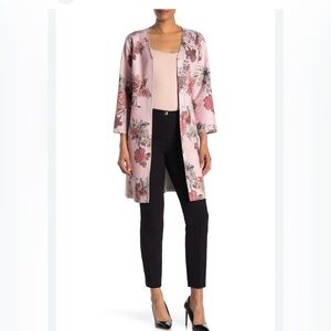 Philosophy New Pink Floral faux leather plus size 1X cardigan NWT